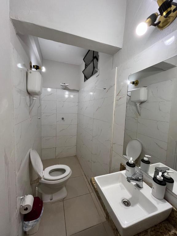 Koupelna v ubytování Hotel Herrera