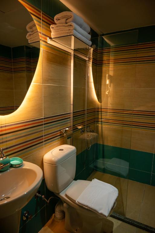 Koupelna v ubytování Soft Hotel