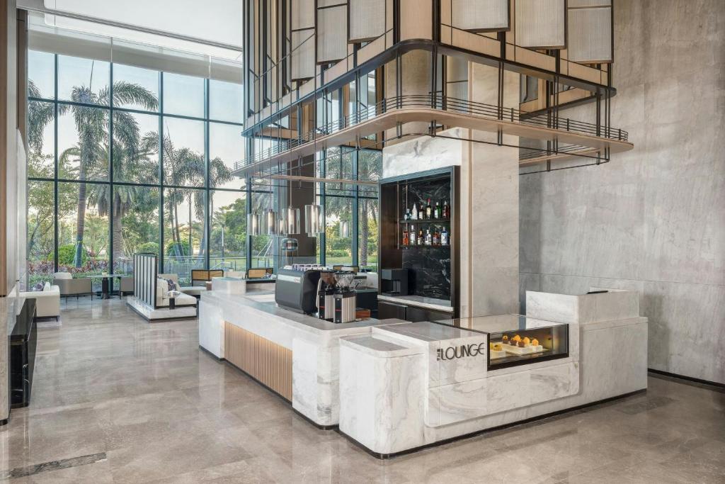 Posezení v ubytování Jieyang Marriott Hotel