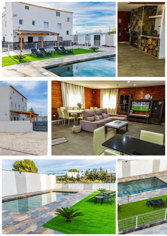 a collage of photos of a house at Casa Cristea Barranda in Caravaca de la Cruz