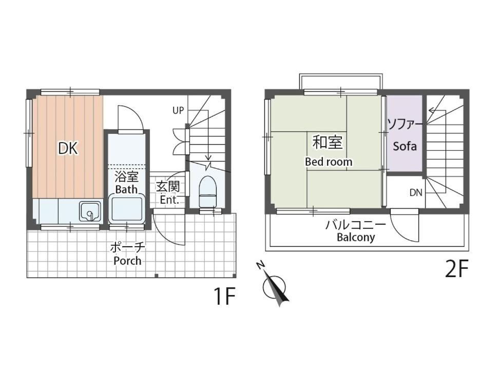 Půdorys ubytování Whole house rental 一棟貸切宿 "Your Home Tottori" 市内中心地近くの素敵な一軒家
