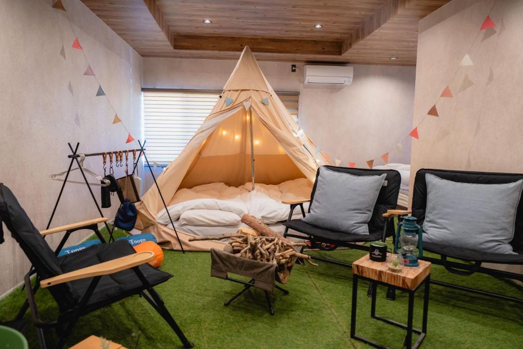Posezení v ubytování TOCORO. Mt.Fuji Station HOSTEL Kawaguchiko