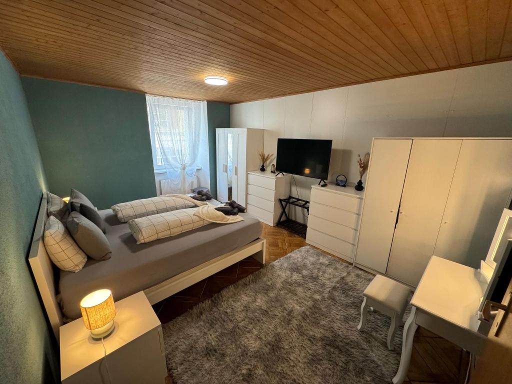 Postel nebo postele na pokoji v ubytování Blue Sky Apartments