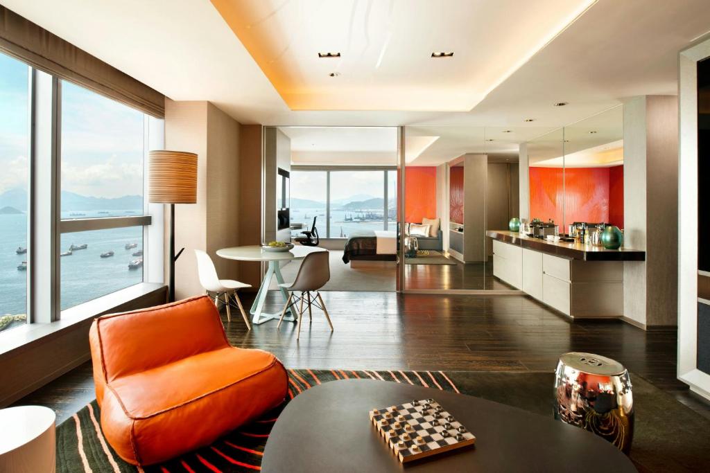 A seating area at W Hong Kong