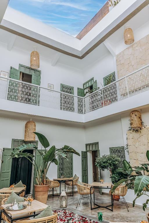 Balkón nebo terasa v ubytování Riad Villa Wengé & Spa
