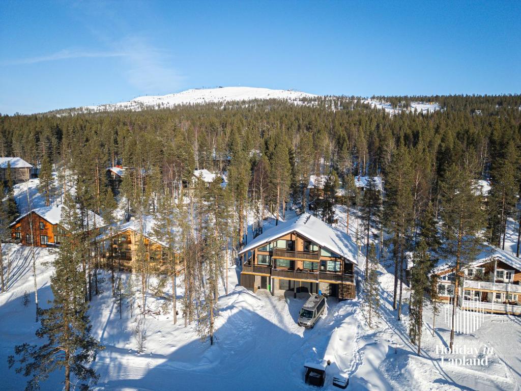Holiday in Lapland - Levi Sulkakuja 6 A talvella