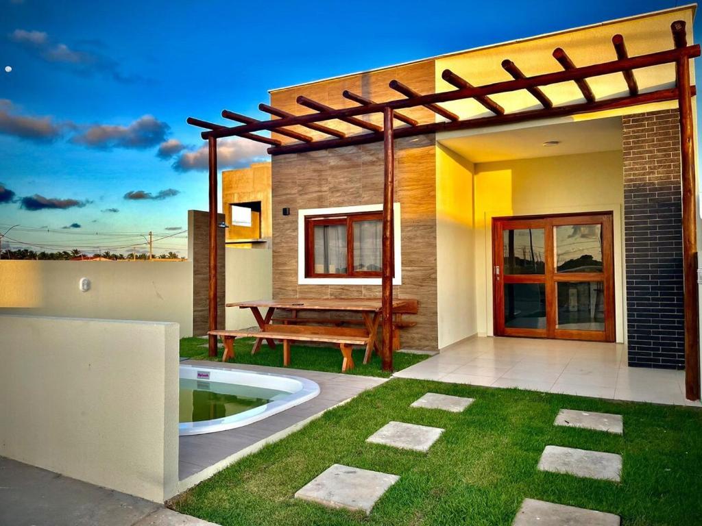Zahrada ubytování Casa de Praia no Pontal do Peba