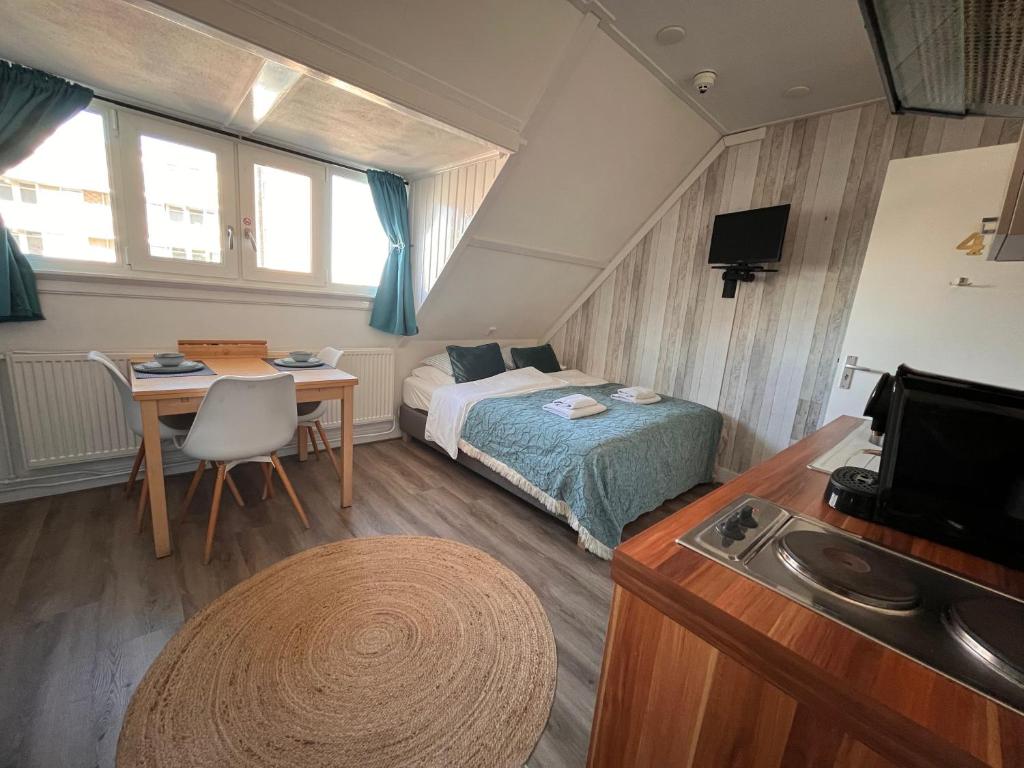 TV a/nebo společenská místnost v ubytování Bed & Breakfast Hotel Zandvoort