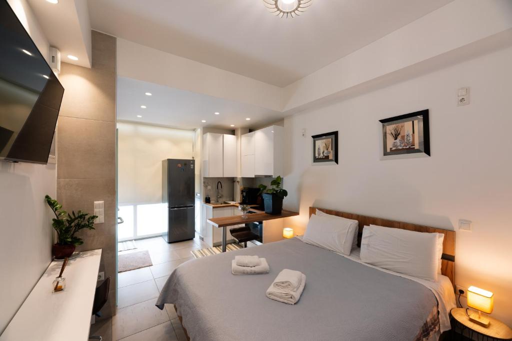 TV a/nebo společenská místnost v ubytování Modern studio apartment A