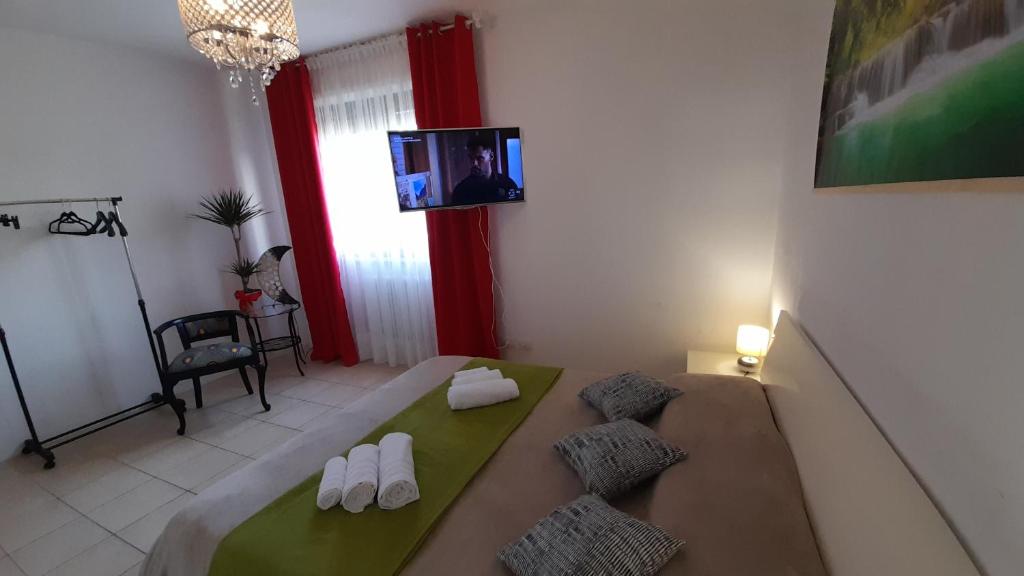 TV a/nebo společenská místnost v ubytování Casa SAFFI