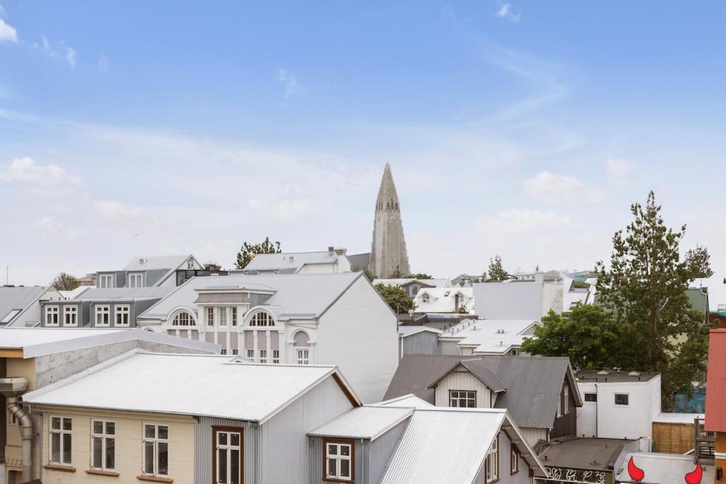 Nespecifikovaný výhled na destinaci Reykjavík nebo výhled na město při pohledu z prázdninového domu