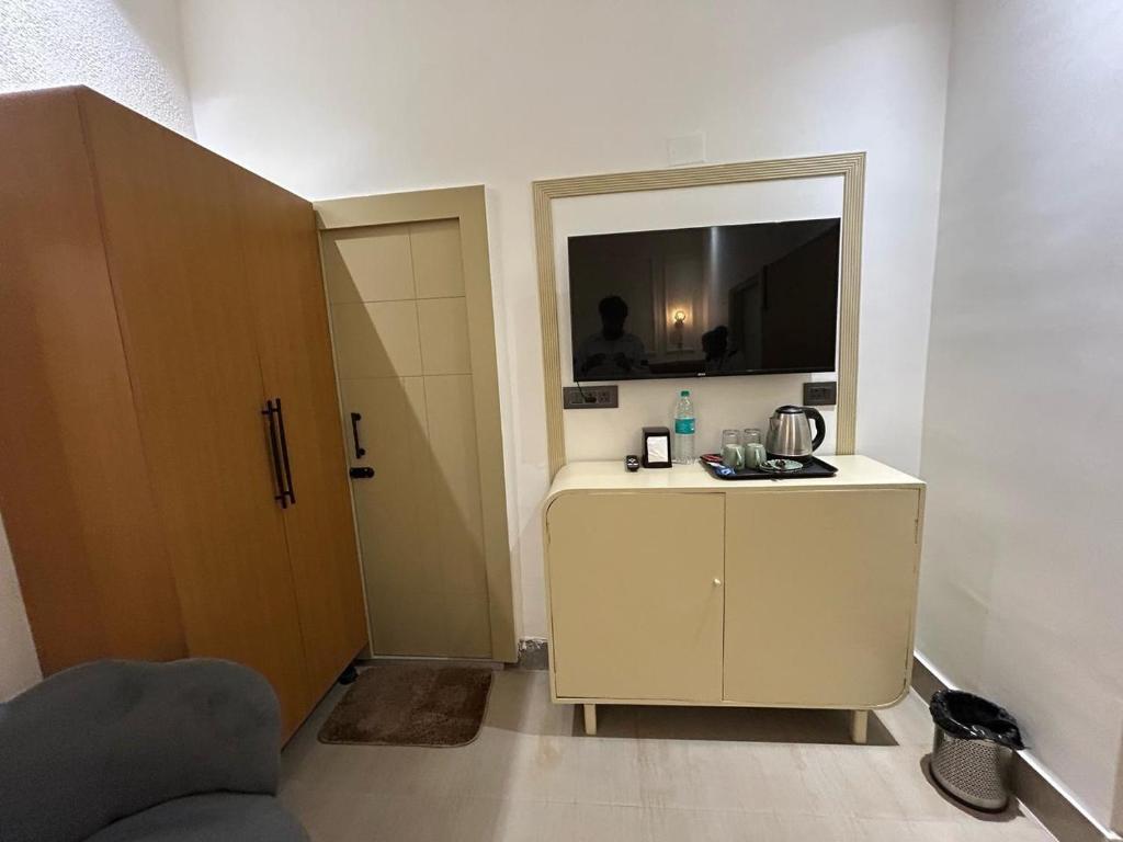 Kuchyň nebo kuchyňský kout v ubytování Divine Hotel