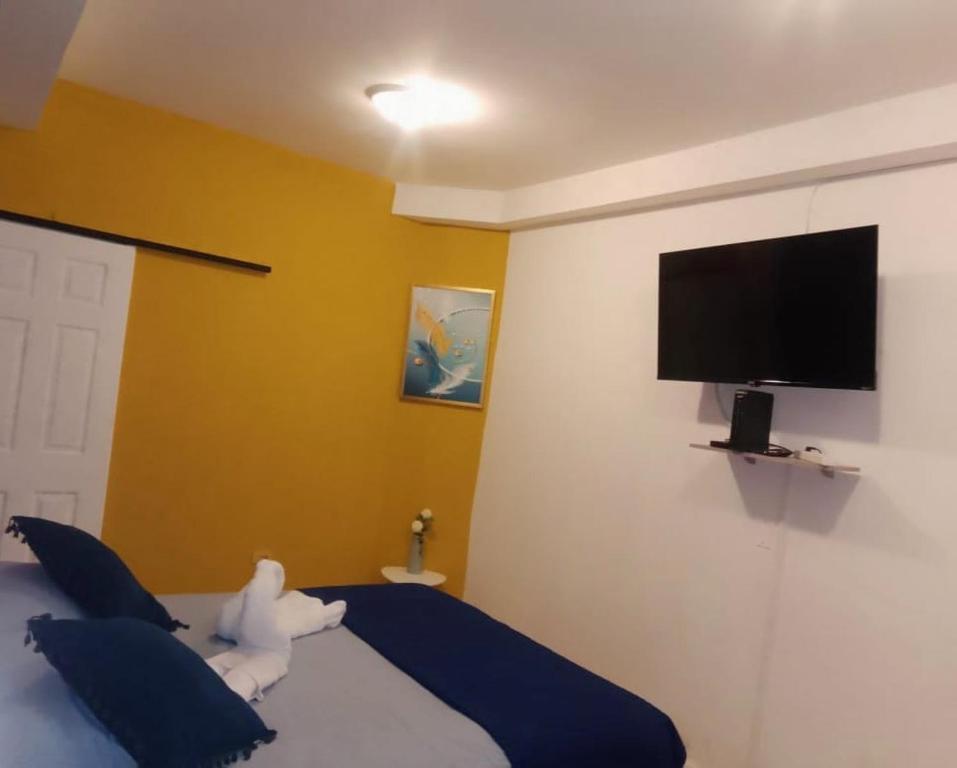 TV a/nebo společenská místnost v ubytování Casa Esmeralda