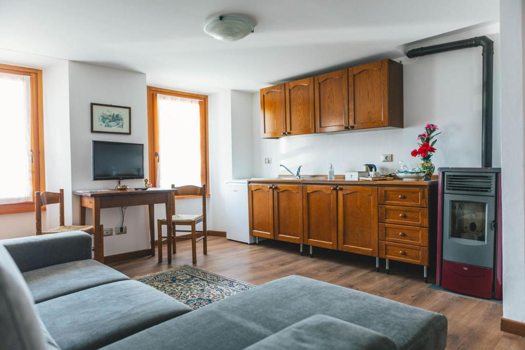 Kuchyň nebo kuchyňský kout v ubytování B&B Il Paradiso Mozzio