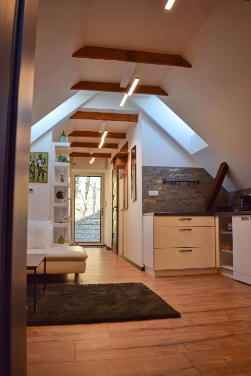 Kuchyň nebo kuchyňský kout v ubytování Apartmány pod Prašivou