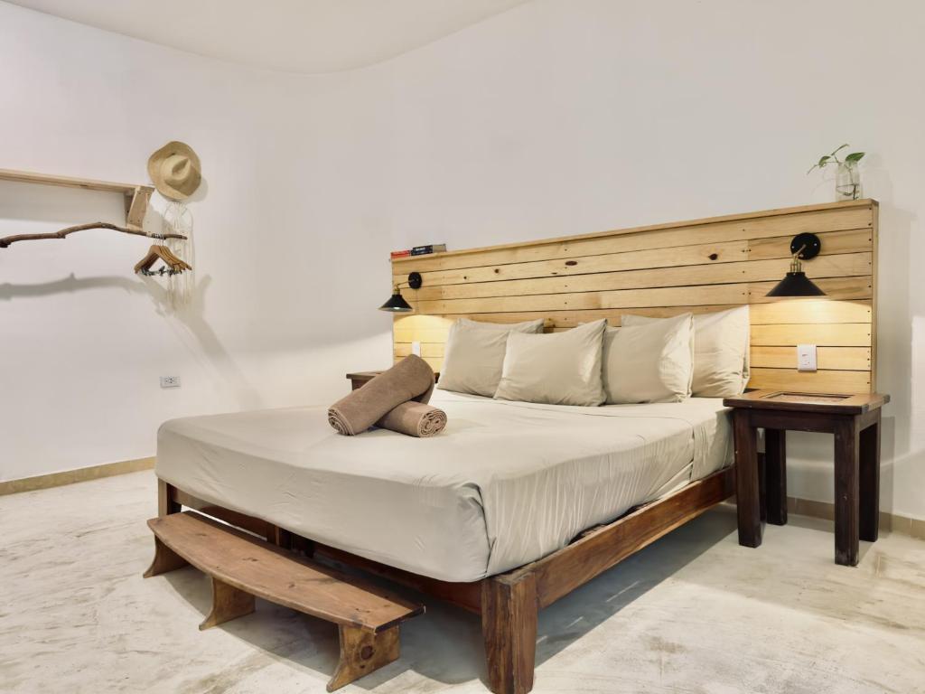 Postel nebo postele na pokoji v ubytování Hostel Oryx Tulum