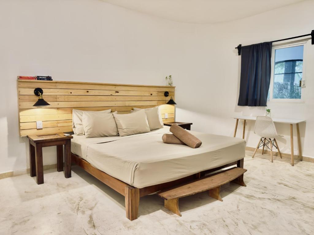 Postel nebo postele na pokoji v ubytování Hostel Oryx Tulum