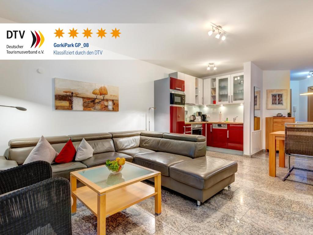 Η κουζίνα ή μικρή κουζίνα στο Ostseeresidenz Gorki- Park - 08 mit Wellness und Schwimmbad