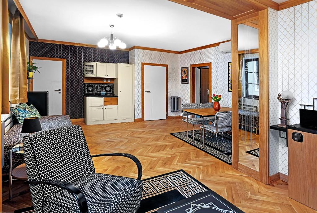 Kuchyň nebo kuchyňský kout v ubytování Authentic Apartment hotel