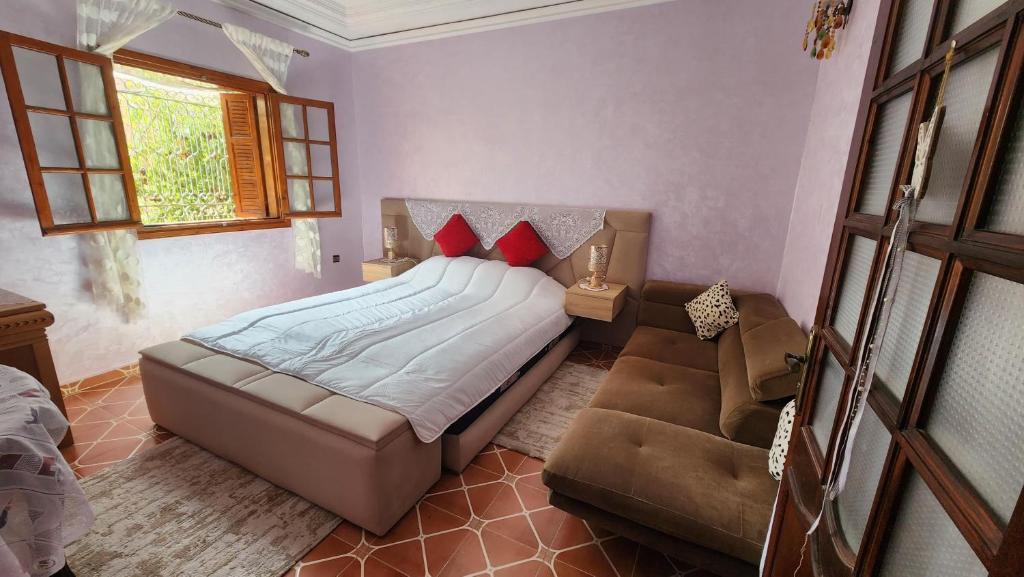 Postel nebo postele na pokoji v ubytování Appartement Riad 5min à pied de l'aéroport