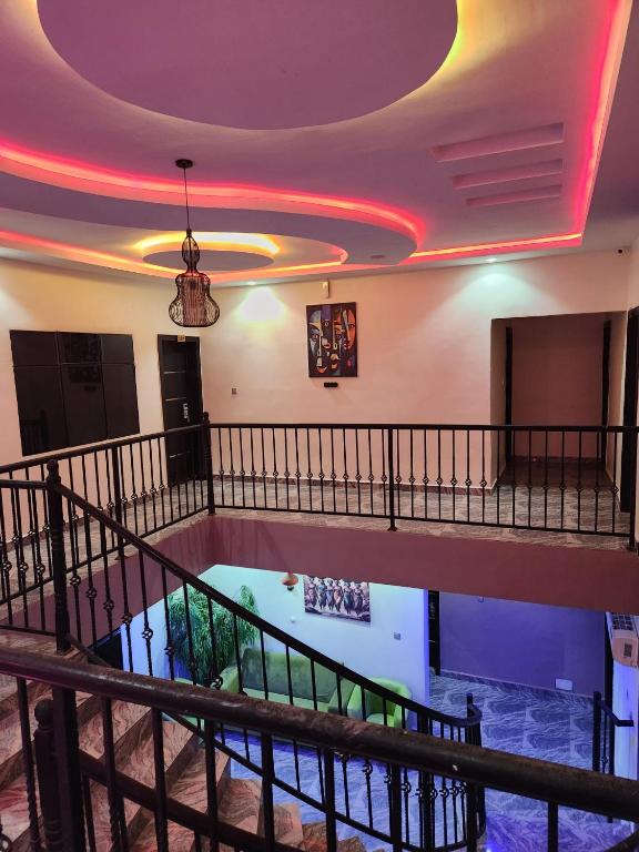an overhead view of a pool in a building at Ja'Oak Hotel and Suites in Benin City