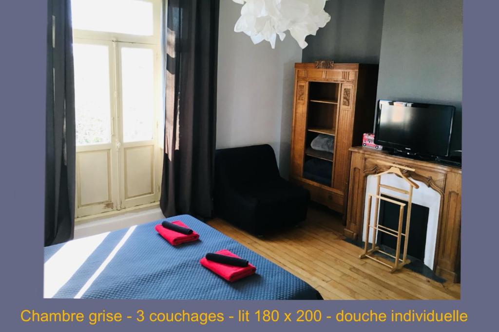 Postel nebo postele na pokoji v ubytování Chez Dan et Véro - Chambre d'hôte