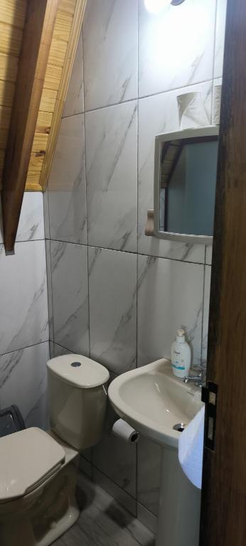 Koupelna v ubytování Cabañas Nueva Alborada