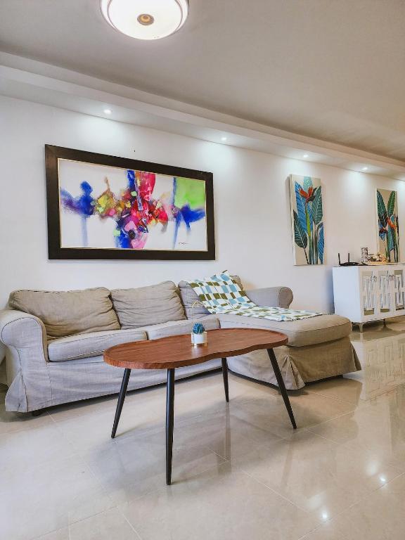 Χώρος καθιστικού στο Cozy apartment Marea Azul