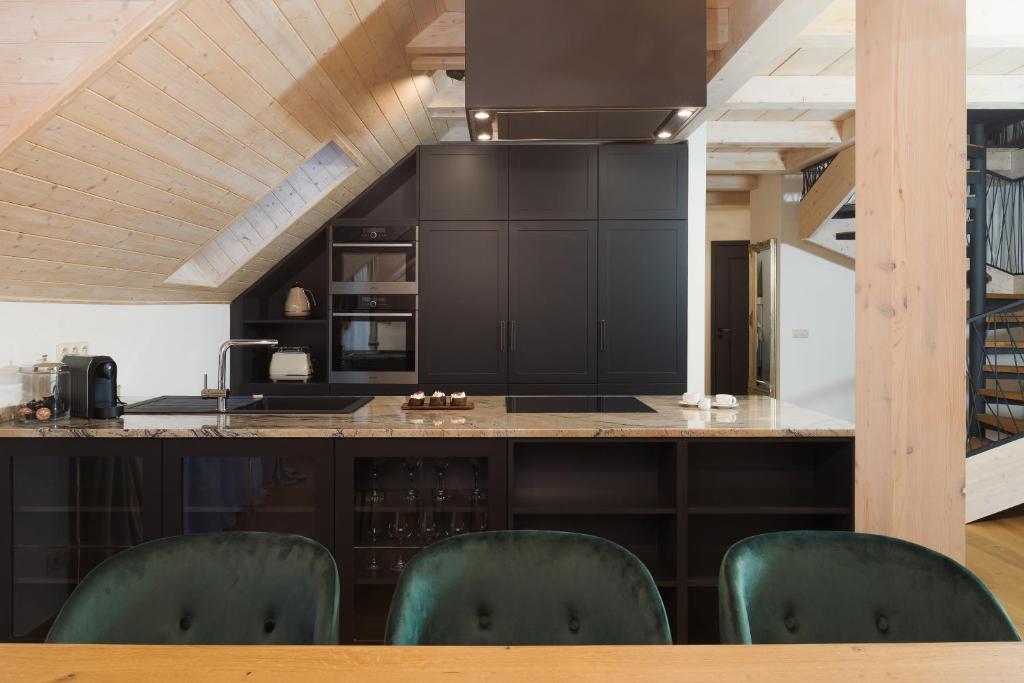 Kuchyň nebo kuchyňský kout v ubytování BICE apartments & Wellness