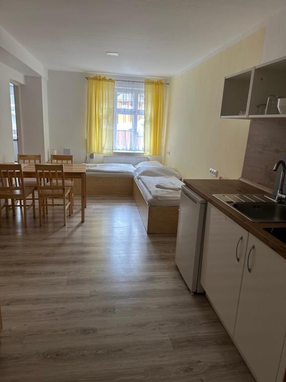 Kuchyň nebo kuchyňský kout v ubytování Chata Orlice