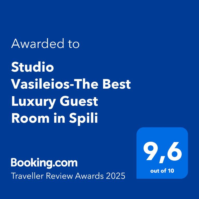 Certifikát, hodnocení, plakát nebo jiný dokument vystavený v ubytování Studio Vasileios-The Best Luxury Guest Room in Spili