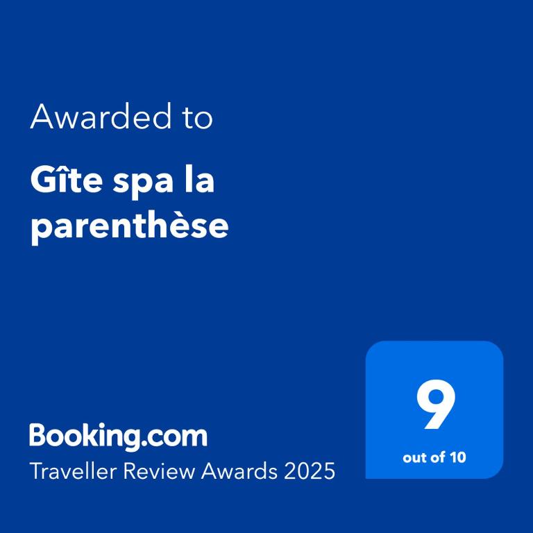 Certifikát, hodnocení, plakát nebo jiný dokument vystavený v ubytování Gîte spa la parenthèse,privatif,sauve,gard,Occitanie