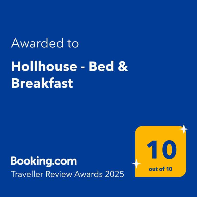Certifikát, hodnocení, plakát nebo jiný dokument vystavený v ubytování Hollhouse - Bed & Breakfast