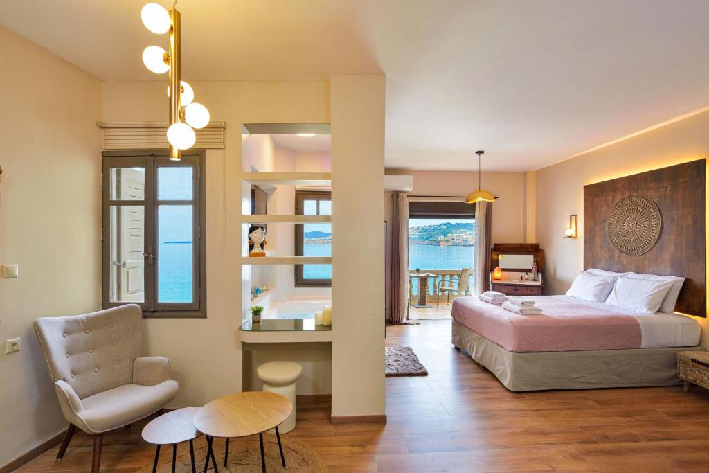 Χώρος καθιστικού στο East Seafront Suite