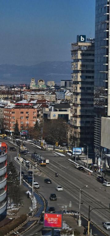 Γενική άποψη της πόλης Σόφια ή θέα της πόλης από  αυτό το διαμέρισμα