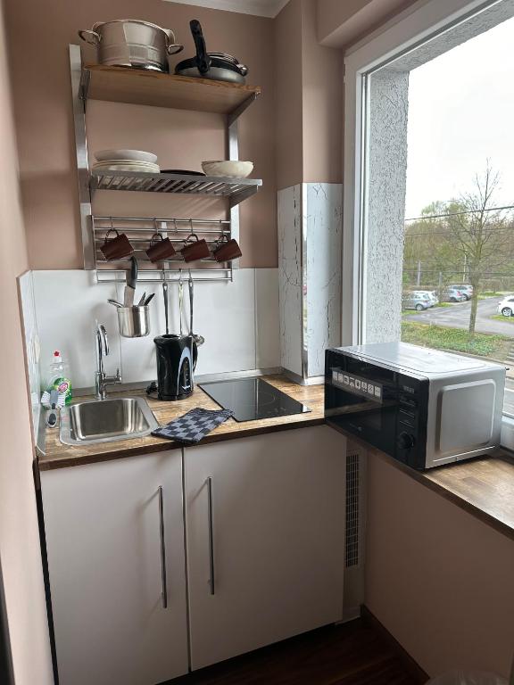 Kuchyň nebo kuchyňský kout v ubytování Pension am Zollverein