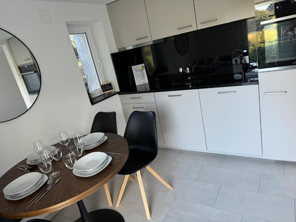 Kuchyň nebo kuchyňský kout v ubytování Appartement Niesenblick