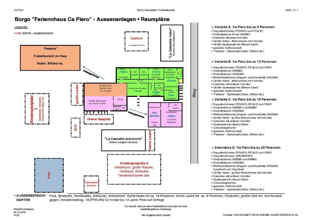 Plan piętra w obiekcie Ferienhaus Ca Piero mit Pool bis 8 Personen