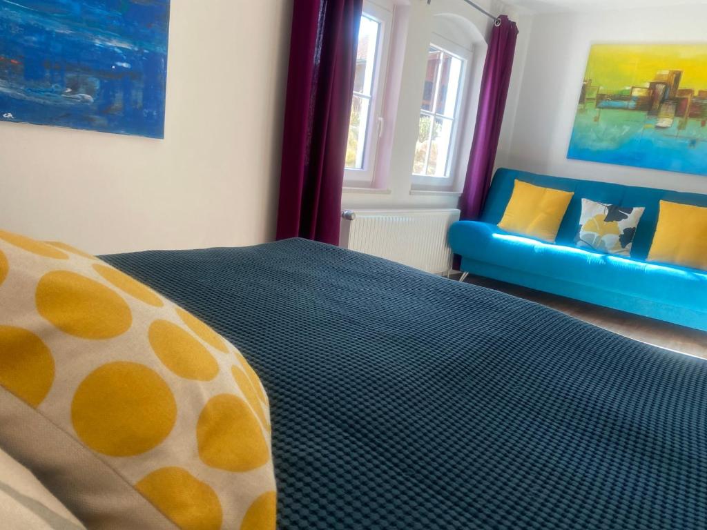 Postel nebo postele na pokoji v ubytování Hamburger Str 8 J - Wohnung "Fiete"