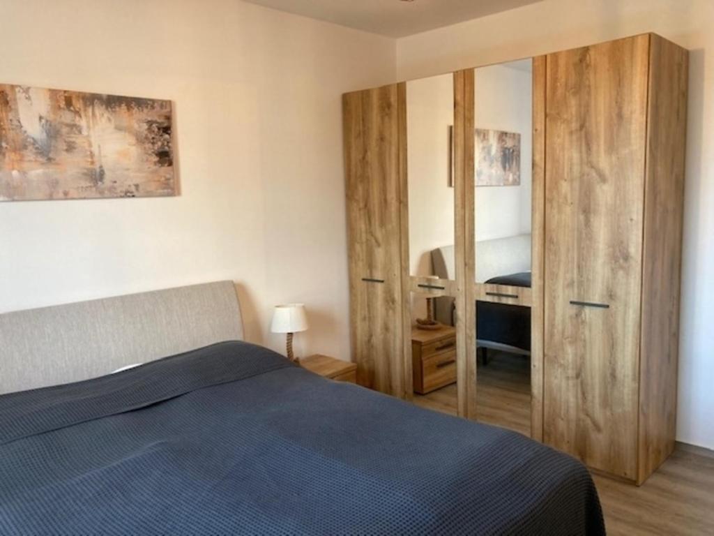 Postel nebo postele na pokoji v ubytování Kabine 4