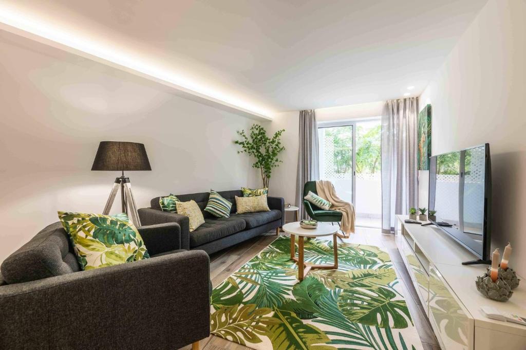 Χώρος καθιστικού στο Downtown Albufeira 3-Bedroom Luxury Apartment