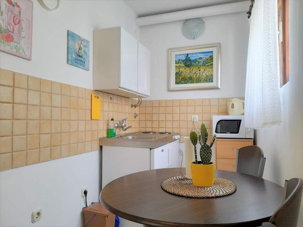 Kuchyň nebo kuchyňský kout v ubytování Lovely Studio Malina close to the Beach