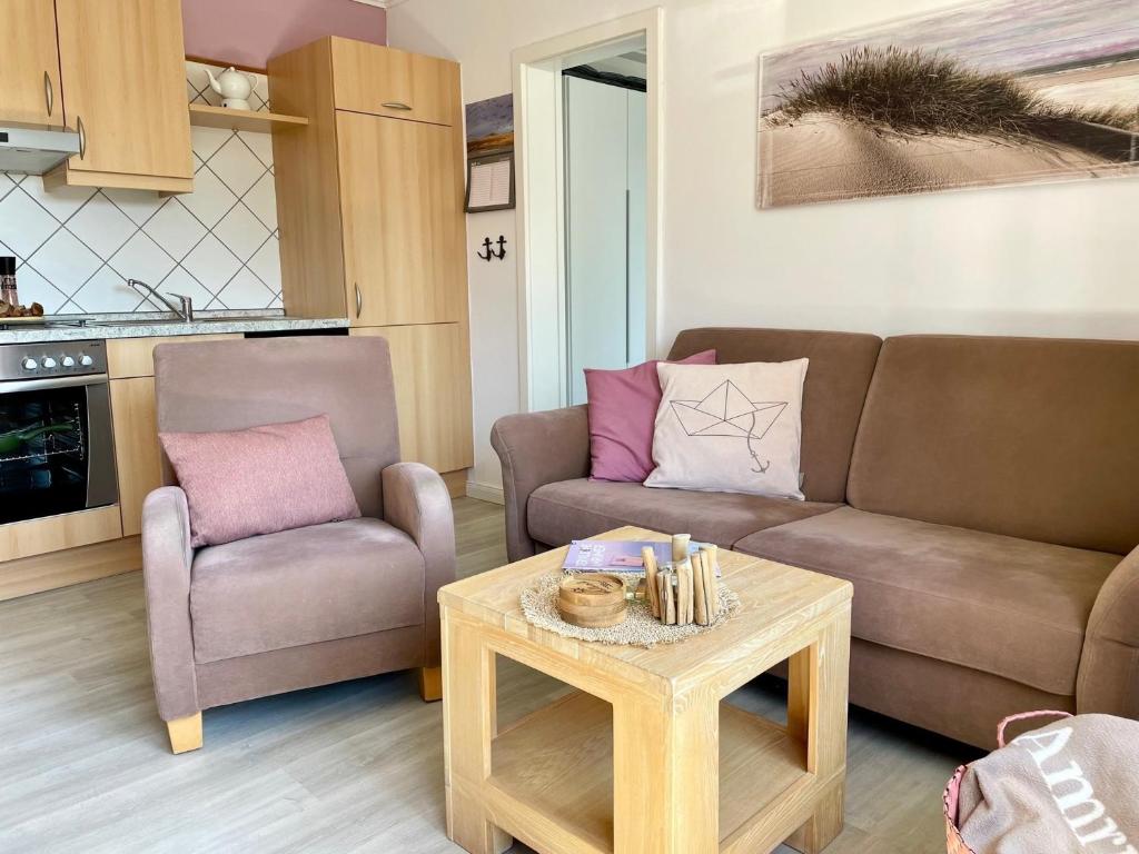 Kuchyň nebo kuchyňský kout v ubytování Ferienwohnung Dünennest