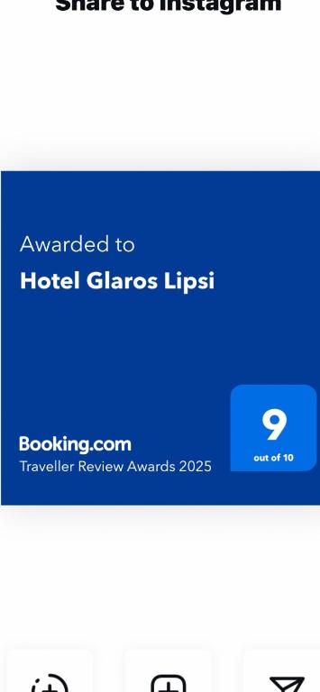 Certifikát, hodnocení, plakát nebo jiný dokument vystavený v ubytování Hotel Glaros Lipsi