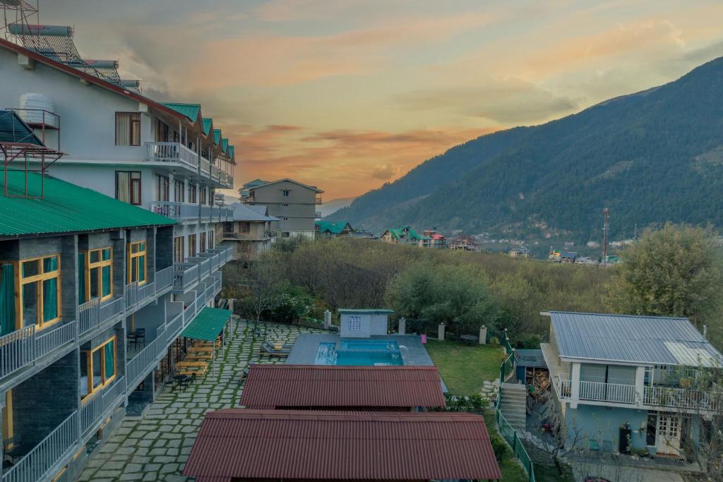 Nespecifikovaný výhled na hory nebo výhled na hory při pohledu z hotelu