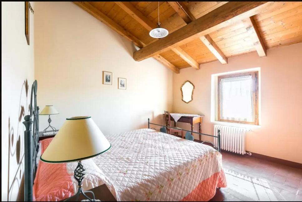 Łóżko lub łóżka w pokoju w obiekcie Agriturismo Ca' Bertu'