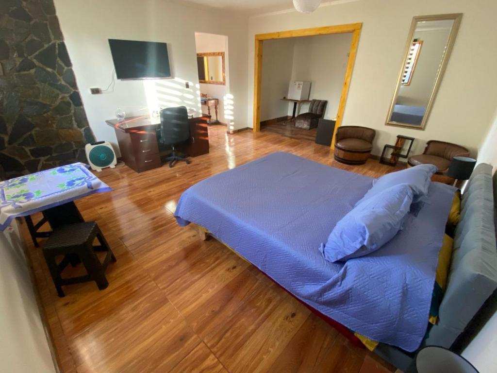 TV a/nebo společenská místnost v ubytování Cabaña hostal