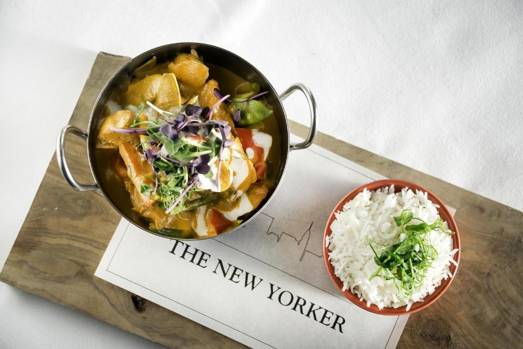 a pot of food sitting on top of a book at Cork International Hotel in Cork