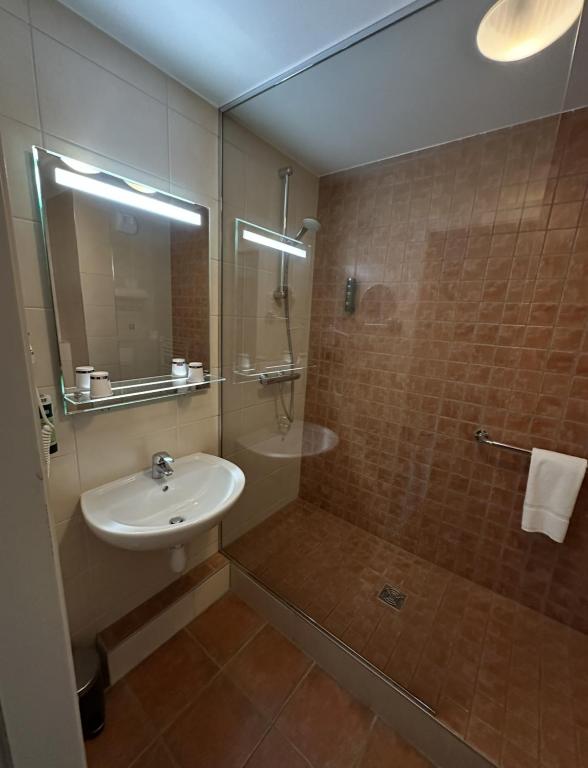Koupelna v ubytování Hotel Colmar Vignes Eguisheim
