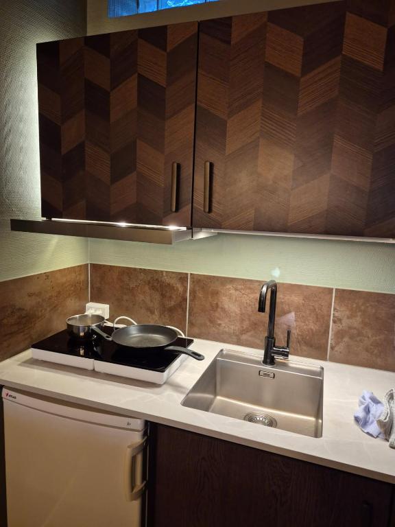 Kuchyň nebo kuchyňský kout v ubytování Jonstrupvejens Apartments Lejl C